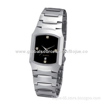 Fashionable Lover Tungsten Steel Watch, 3ATM Waterproof, Quartz Movement